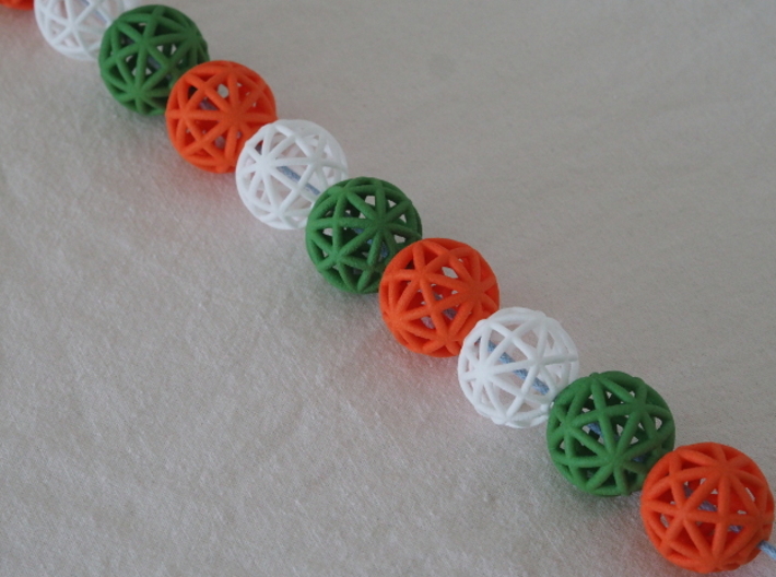 torus_pearl_loop_type6_ultrathin 3d printed White is type8, Green is type6 and Orange is type4.