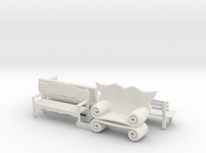 S Scale Benches 3d printed This is a render not a picture