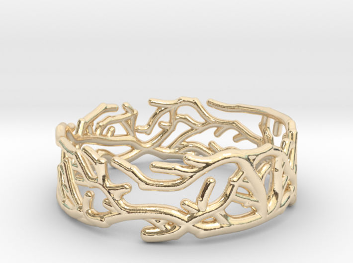 Ring - Rooted Collection 3d printed 14k gold is soft, plating will wear over time, occasional use recommended 