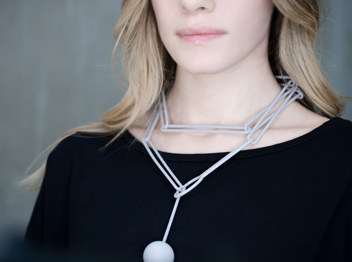 3d printed geometric necklace, wearable art 3d printed 
