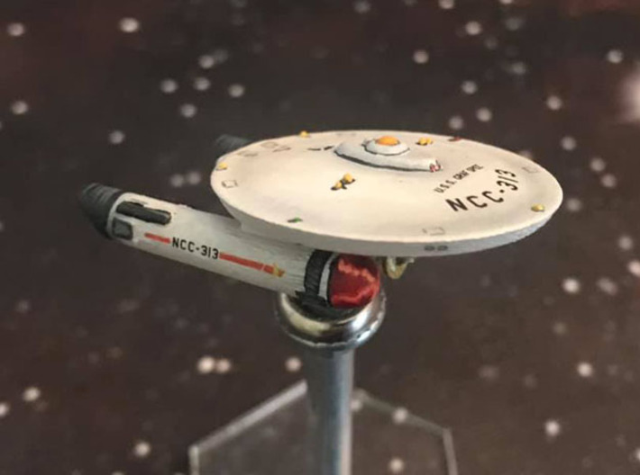 3125 Scale Fed Classic Burke-Class Frigate (FFG)  3d printed Ship (Smooth Fine Detail Plastic) painted by a fan. Stand not included.