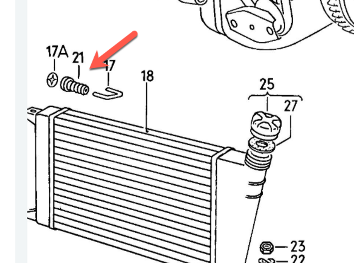 Radiator Support Bushing for a VW, Set of 2 3d printed 