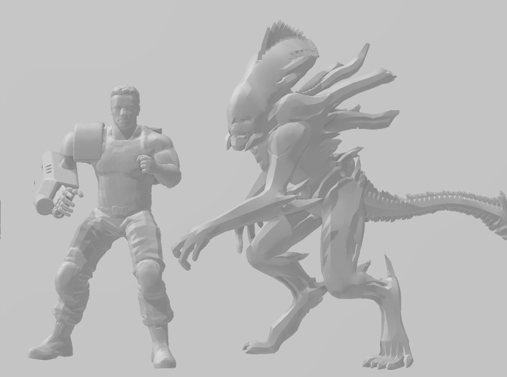 Alien Raven 1/60 Miniature for games and rpg 3d printed 