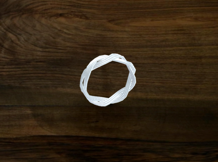 Turk's Head Knot Ring 2 Part X 7 Bight - Size 7 3d printed
