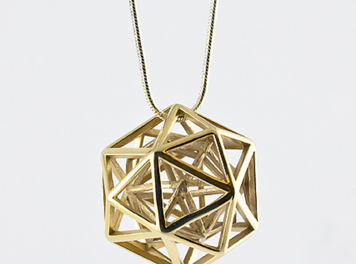 Faceted Icosa Pendant 3d printed