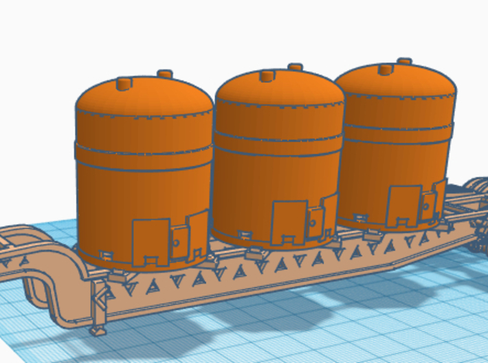 187th Hazardous Materials container rail trailer 3d printed Shown with containers