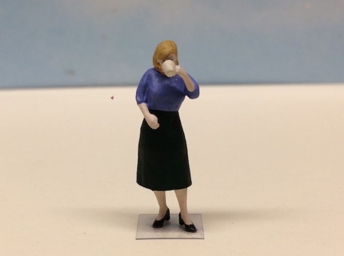 Female Drinking Coffee 1940's 3d printed 