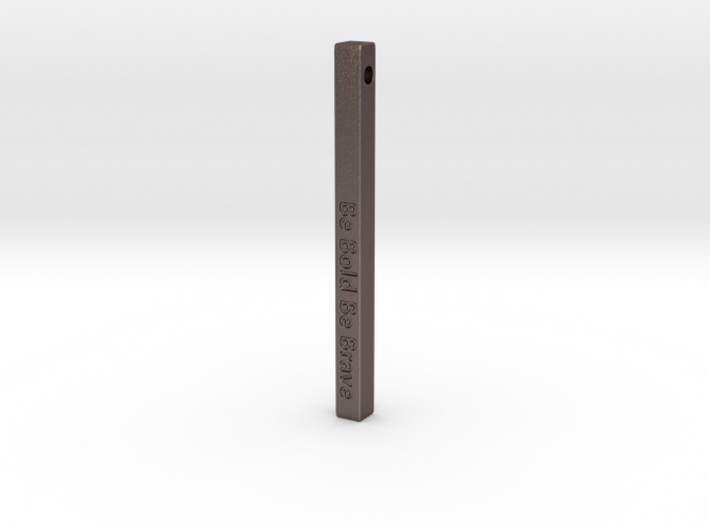 Vertical Bar Customized Pendant &quot;Be Bold Be Brave&quot; 3d printed