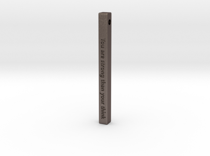 Vertical Bar Pendant &quot;You are strong than your thi 3d printed