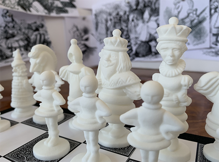 PAWN- Alice's Adventures in Wonderland 3d printed White Pawn Set