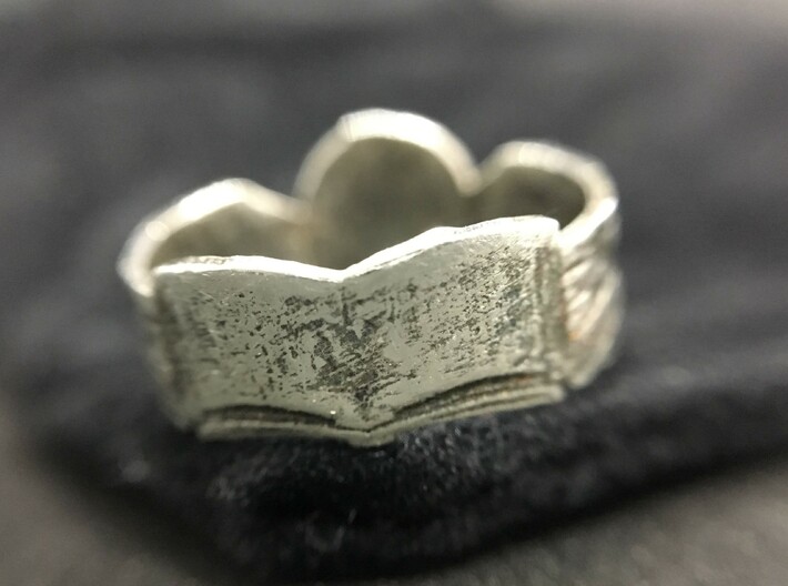 Good Omens Signet Ring 3d printed The book on the back of the ring. This ring has a DIY-applied patina.