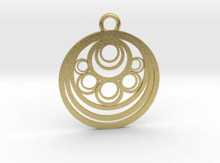 Geometrical pendant no.10 metal 3d printed
