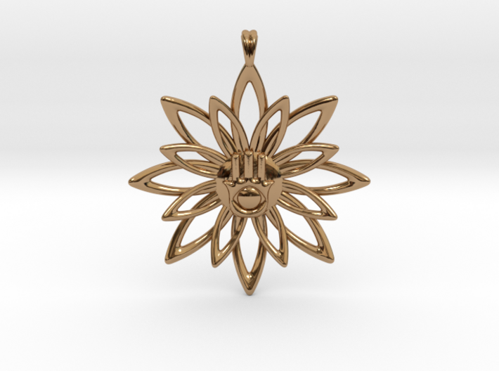 Blooming Hamsa Hand Flower Jewelry Pendant 3d printed 