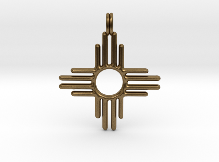 Native American, Solid Gold 14K, Zia Sun Gold 3d printed