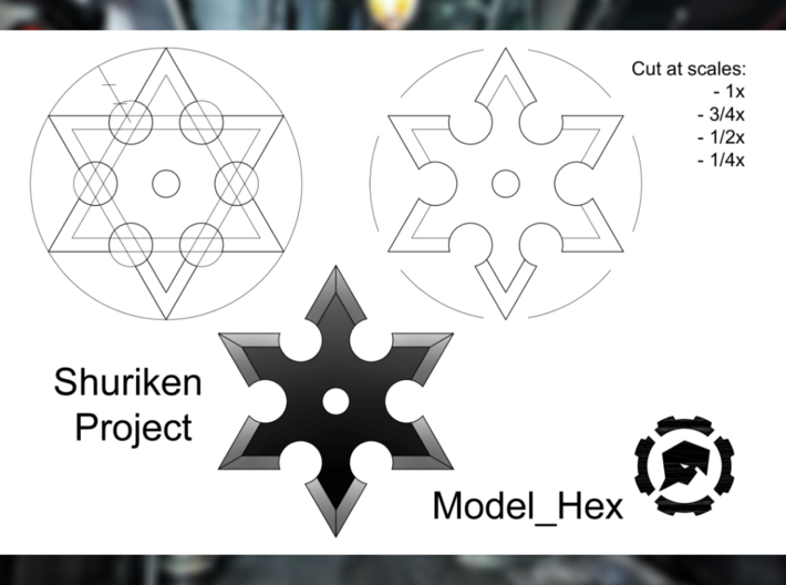 Hex Shuriken 3d printed 