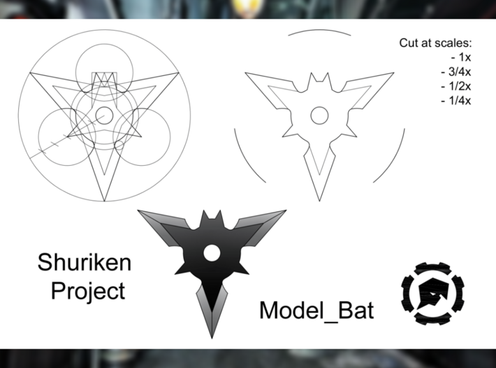 Bat Shuriken 3d printed 
