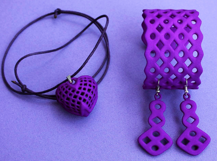 Circles & Squares Earrings 3d printed Parure