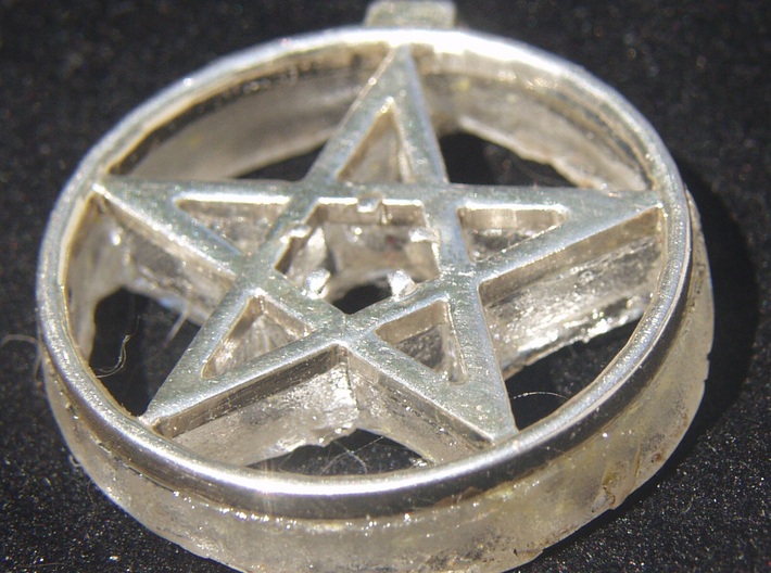Light up pentacle necklace (back) 3d printed You can see the clear back now glued to the front