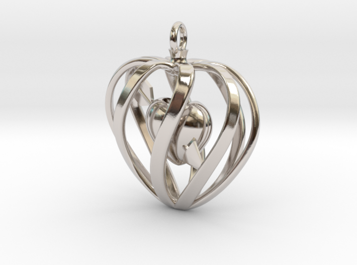 Heart Cage Pendant 3d printed