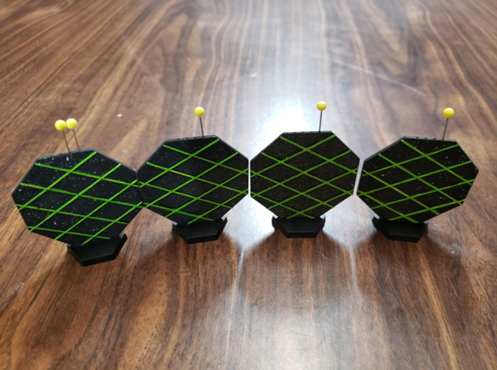 Omni Scale Tholian 2" Web Panels with Bases (8) SR 3d printed Four Web Panels