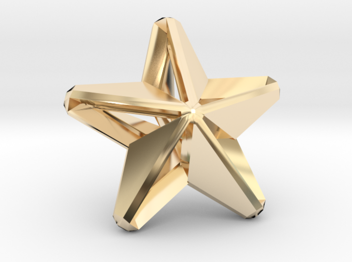 Five pointed star earring assemble - Small 1.5cm 3d printed