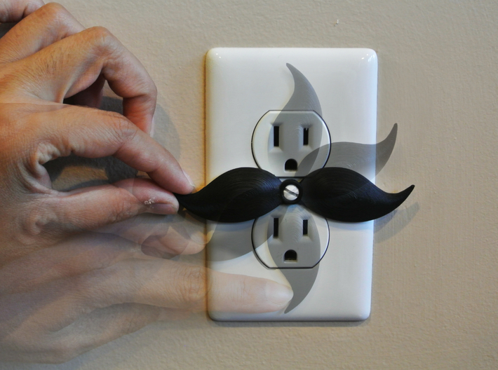 Mustache shaped outlet cover 3d printed 