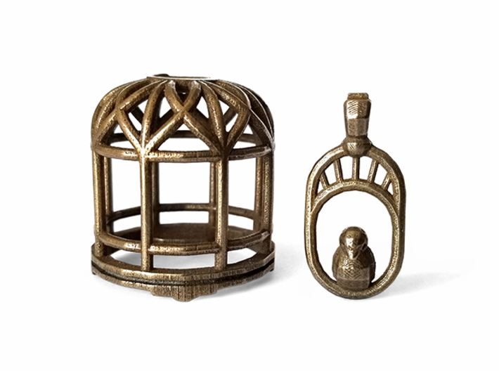 Birdcage - With Love - Bottle Opener 3d printed