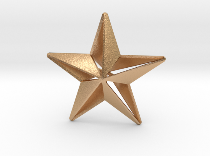 Five pointed star earring - Large 5cm 3d printed