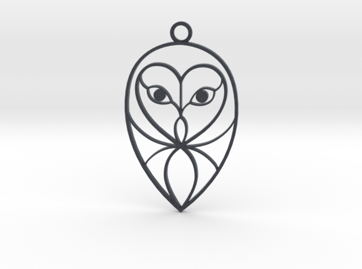Barn Owl Pendant 3d printed