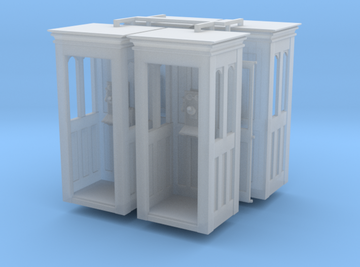 4 Northern Telecom wood phone booths 3d printed