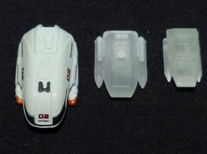 Shuttlepod (late 24th century) 1/350 x2 3d printed Middle: Smooth Fine Detail Plastic, left: Attack Wing Type 7 (1/330), right: Type 15 Shuttle (1/250)