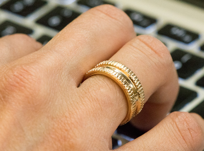 Triple Band iXi Ring Size 6 3d printed