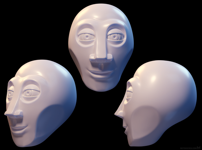 Stylized alien head 3d printed 