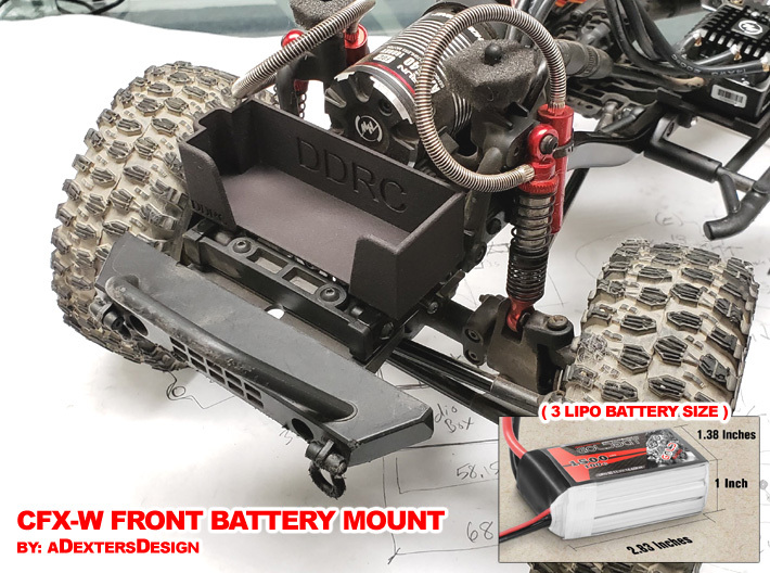 Front LiPo Battery Mount for CFXW / CFX / CMX 3d printed V1 - Front Battery Mount