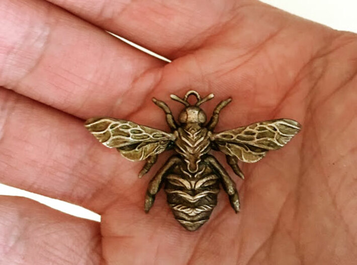 The Mystical Bee - Pendant 3d printed Custom antique finish