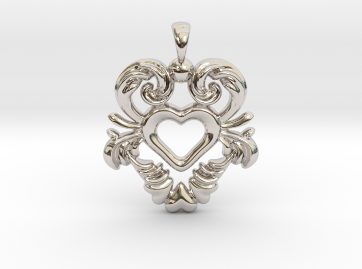 Swedish Folk Art Jewelry Kurbits Heart Dalarna 3d printed