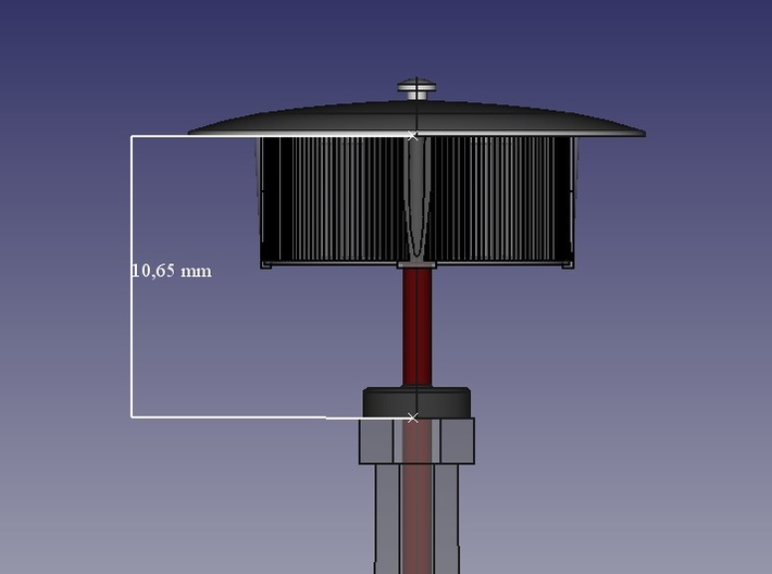 Mastaufsatzleuchte RSL 1, DDR, 1:45, für LED 3d printed Höhe bei Montage auf Mast