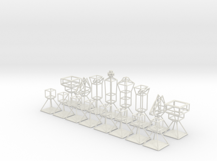 Minimal Wire Chess Set 3d printed 