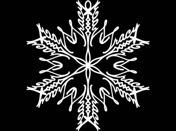 Tracy snowflake ornament 3d printed