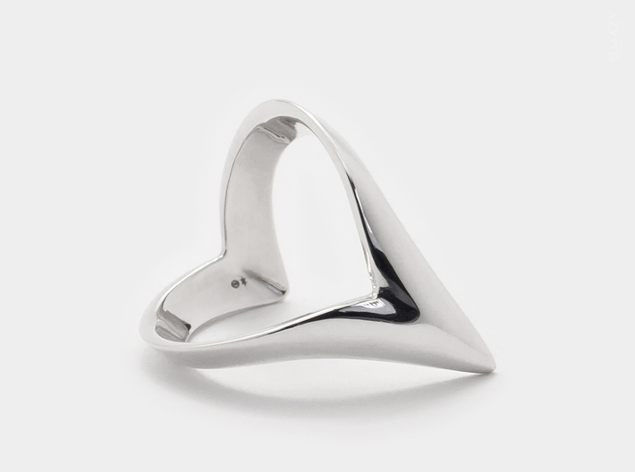 Wishbone Ring .Silver Point V Shape Chevron Band 3d printed Finger, Thumb or Knuckle Midi Ring