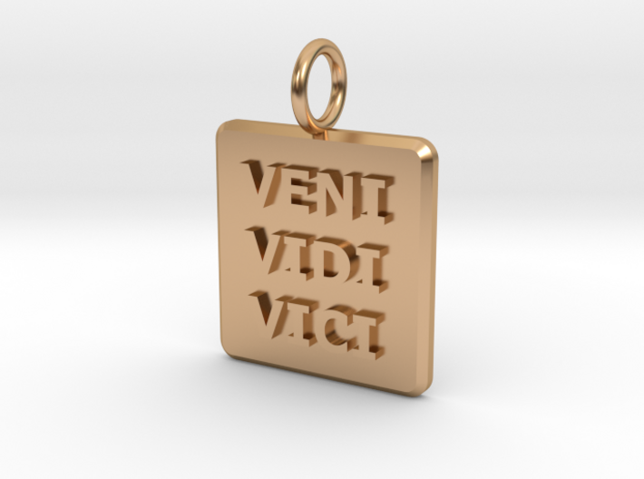 GG3D-045 3d printed Latin wording Veni Vidi Vici (I Came I Saw I Conquered) pendant