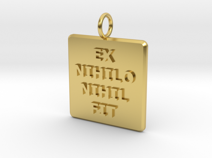 GG3D-046 3d printed Latin wording Ex Nihilo Nihil Fit (Out of Nothing Comes Nothing) pendant