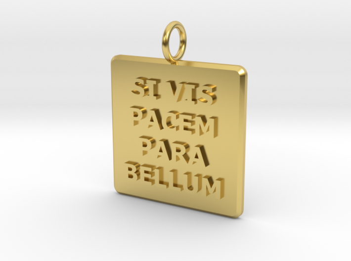 GG3D-050 3d printed Latin wording Si Vis Pacem, Para Bellum (If You Want Peace, Prepare For War) pendant