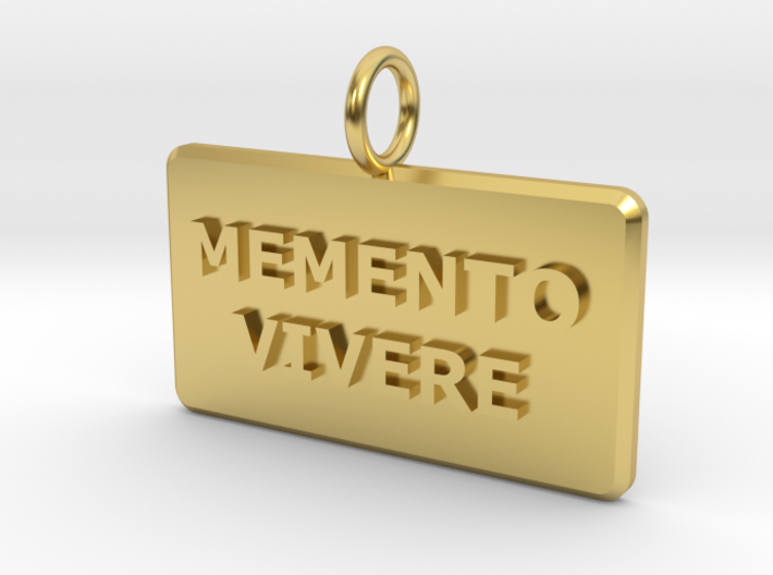 GG3D-052 3d printed Latin wording Memento Vivere (Remember To Live) pendant