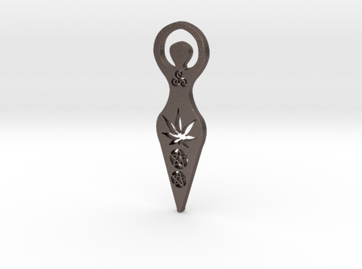 Cannabis Goddess Primitive pendant 3d printed