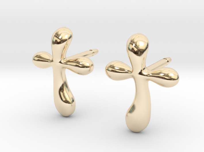 Raindrop Cross Earrings - Christian Jewelry 3d printed 