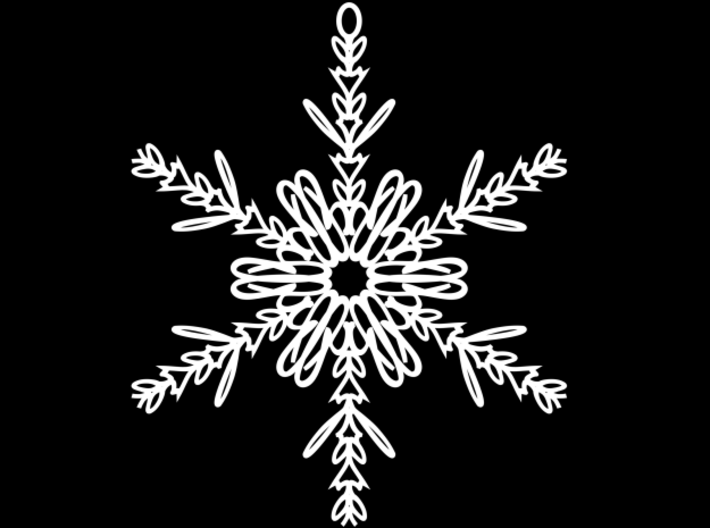 Barbara snowflake ornament 3d printed