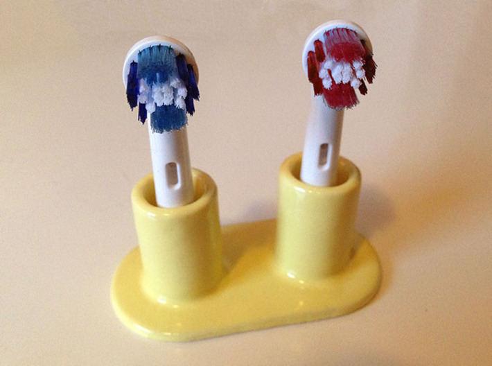 Oral-B electric toothbrush head holder 3d printed Ceramic Yellow (not available anymore)