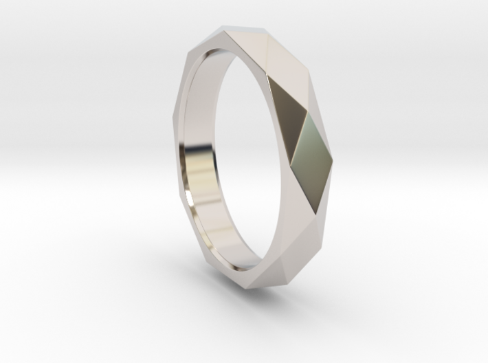 Nonagon Faceted Ring 3d printed