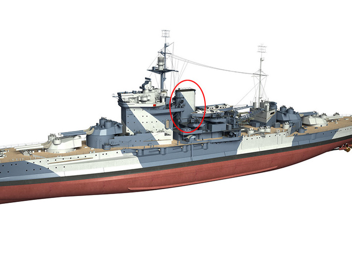 1/600 HMS Warspite Superstructure Funnel 3d printed 